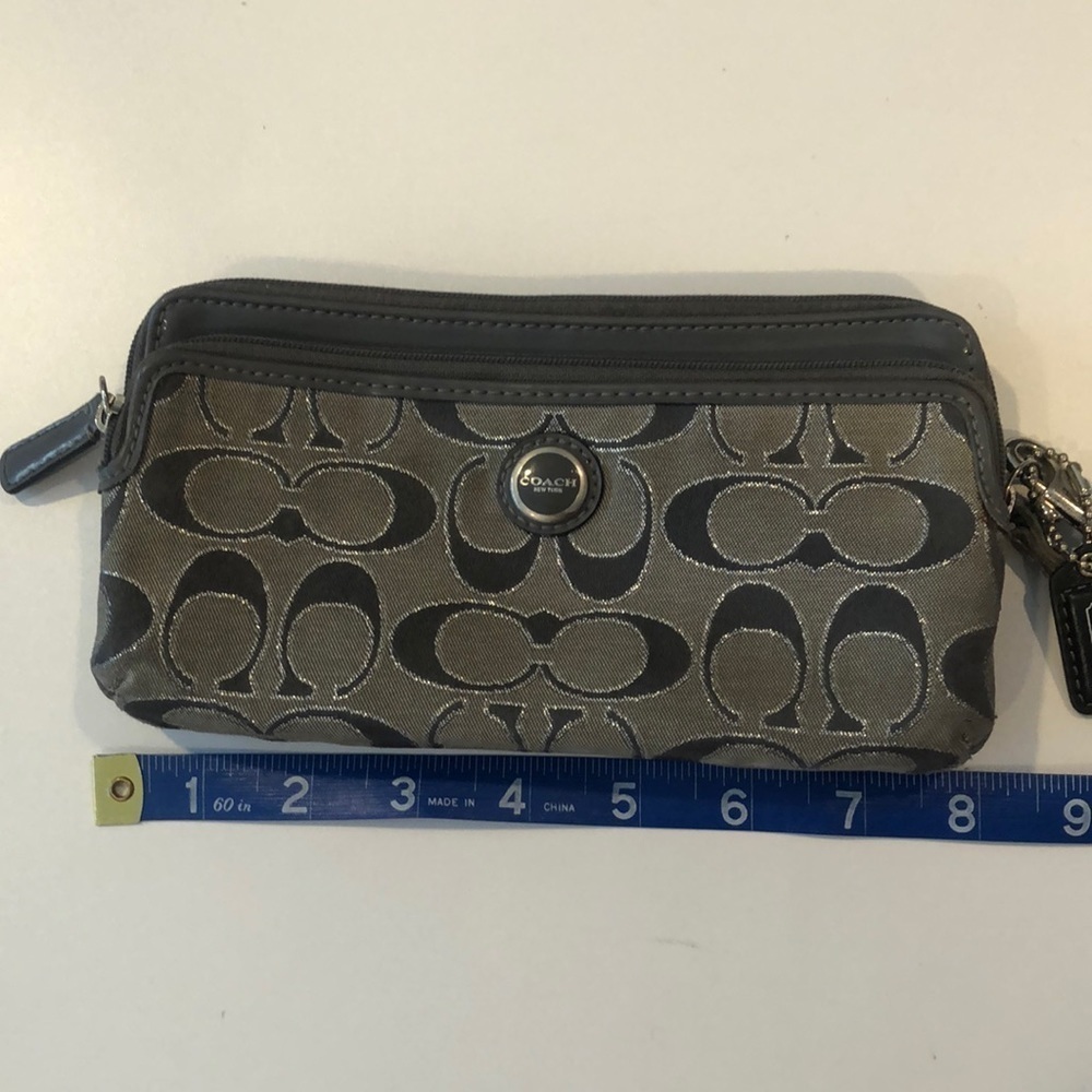 Coach Gray Tone on Tone Wallet - Picture 9 of 10